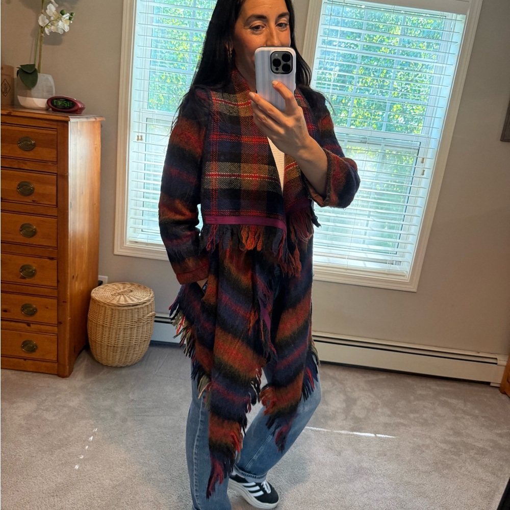 Hei Hei Plaid Multicolor Fringe Jacket